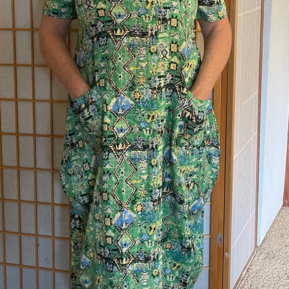 Zanzea Green Tulip Dress with short Sleeves and Crew Neck - Picture 5 of 5